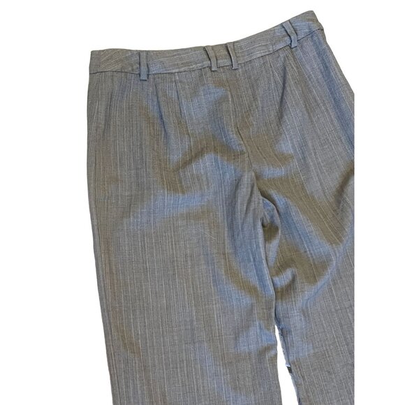 Ann Taylor Loft neutral Grey Striped Mid-Rise trouser Pant wide leg Y2K - Picture 6 of 8